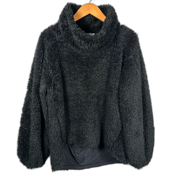 Lululemon Black Warm Restore Sherpa Pullover Sweater Size M/L Cozy Fuzzy Winter - Picture 1 of 16